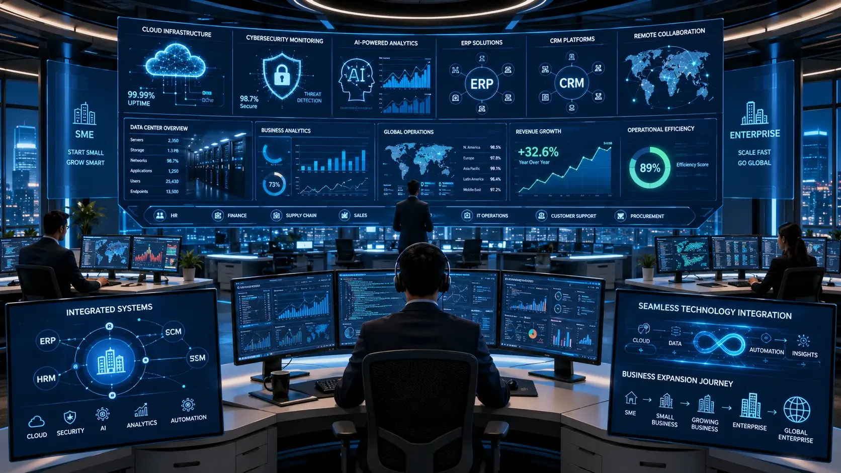 Futuristic Enterprise Operations Center