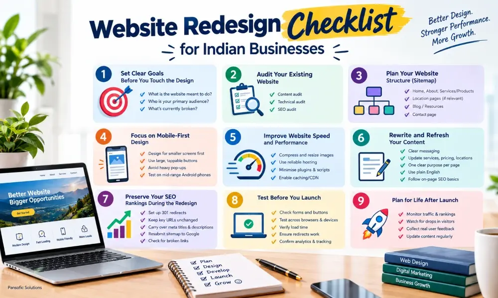checklist for website redesign