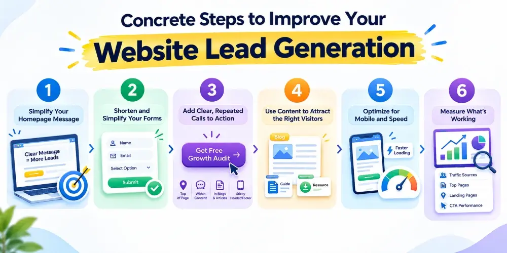 concrete steps to improve your website lead generation