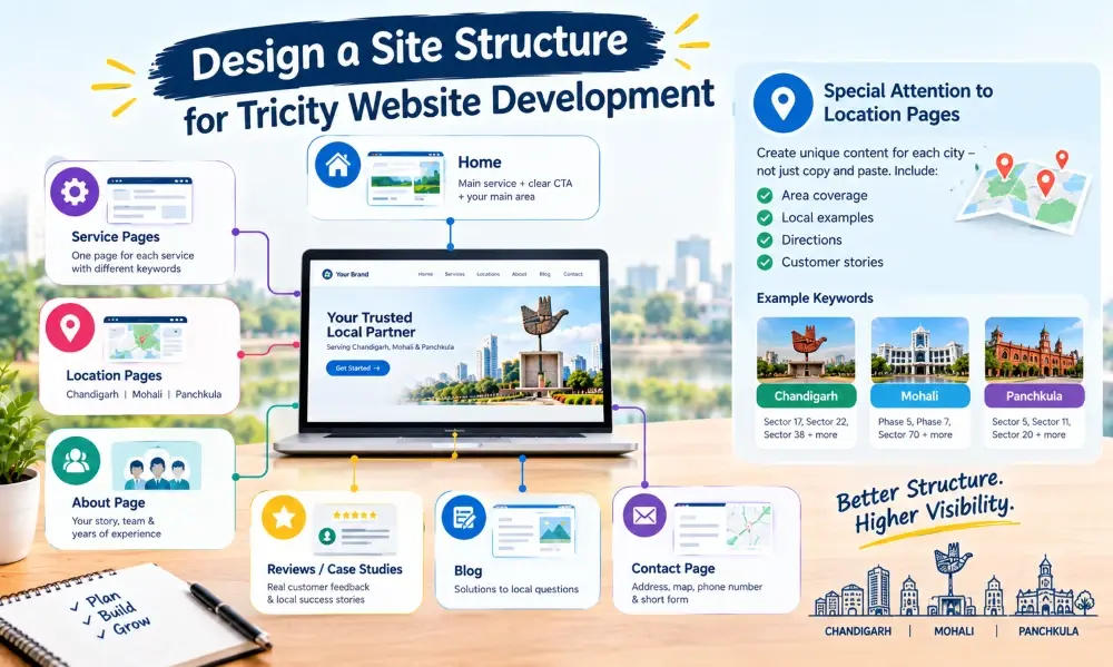 Design a Site Structure suitable for the Tricity Website Development-1