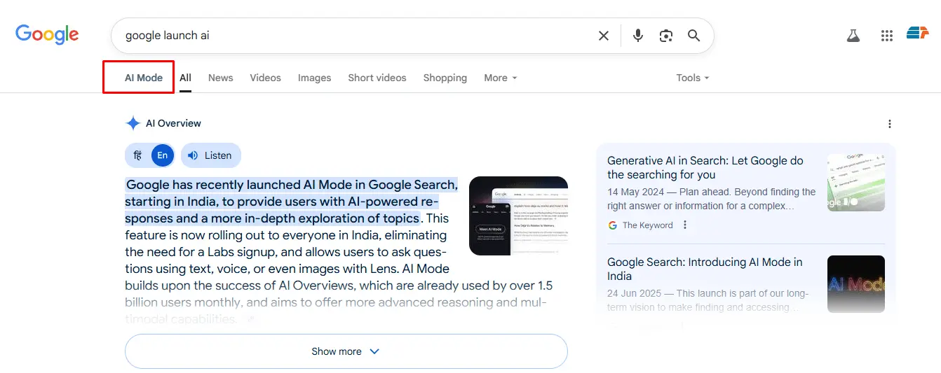Google AI Mode